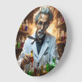 薬を混ぜた研究室の科学者 ラージ壁時計 (傾斜)