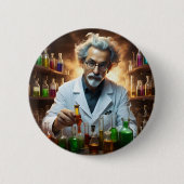 薬を混ぜた研究室の科学者 缶バッジ (正面)