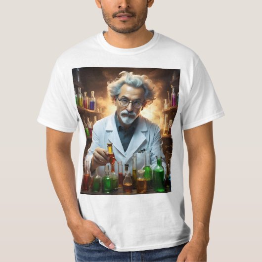 薬を混ぜた研究室の科学者 Tシャツ (正面)