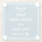 薬を飲むと落ち着く ガラスコースター (裏面)