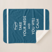 薬を飲むと落ち着く シェルパブランケット (正面(横))