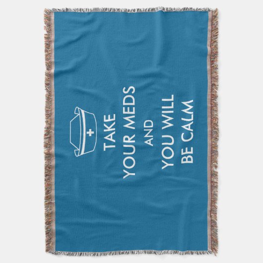 薬を飲むと落ち着く スローブランケット (正面縦)