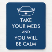 薬を飲むと落ち着く マウスパッド (正面)