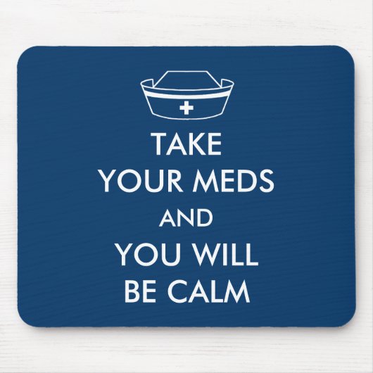 薬を飲むと落ち着く マウスパッド (正面)