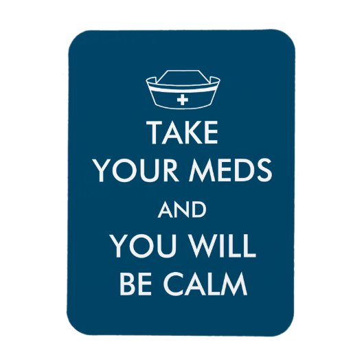 薬を飲むと落ち着く マグネット (縦)