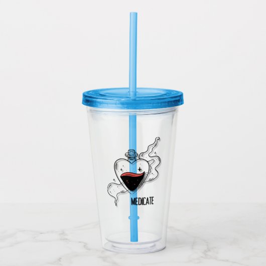 薬を飲む アクリルタンブラー (正面)