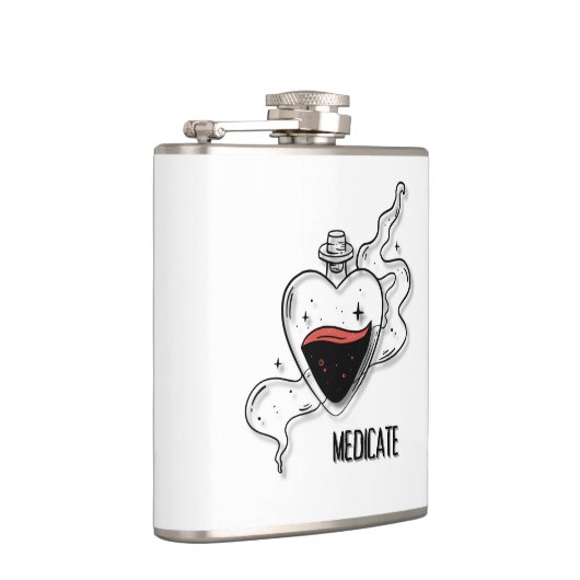 薬を飲む フラスク (右)