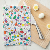 薬ナース薬局医師ピルデザイン キッチンタオル (四つ折り)