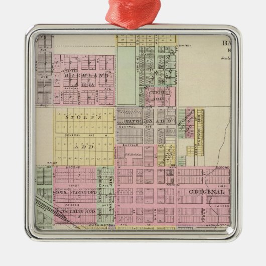 薬ロッジ、カンザスの都市 メタルオーナメント (正面)