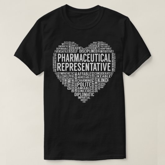 薬事代理ハート Tシャツ (デザイン正面)