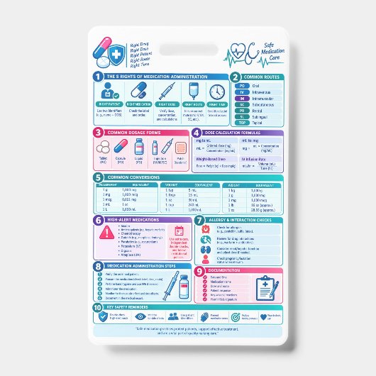 薬剤と投与量の安全管理 看護 バッジ (正面)