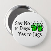 薬剤の緑ビールSt patricks dayを拒否して下さい 缶バッジ (正面&裏面)