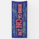 薬剤の赤いリボン週の校旗を拒否して下さい 横断幕 (縦)