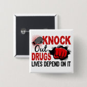 薬剤を入れます2人の男性の握りこぶしにたたいて下さい 缶バッジ (正面&裏面)