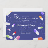 薬剤カプセル退職パーティの招待状 招待状 (正面)