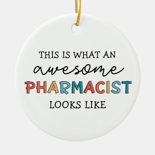 薬剤師おもしろいの素晴らし薬剤師の贈与 セラミックオーナメント (正面)