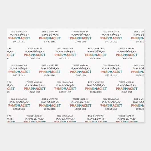 薬剤師おもしろいの素晴らし薬剤師の贈与 ラッピングペーパーシート (正面3)