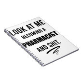 薬剤師おもしろい卒業パーティギフトTシャツ ノートブック (右側)