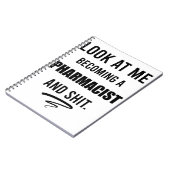 薬剤師おもしろい卒業パーティギフトTシャツ ノートブック (左側)