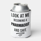 薬剤師おもしろい卒業パーティギフトTシャツ 缶クーラー (缶正面)