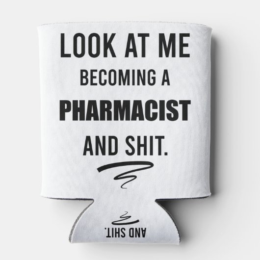 薬剤師おもしろい卒業パーティギフトTシャツ 缶クーラー (裏面)