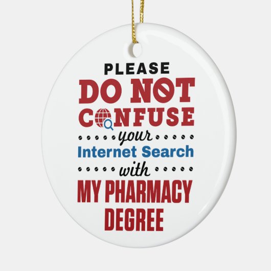 薬剤師おもしろい引用文薬学学位 セラミックオーナメント (左)