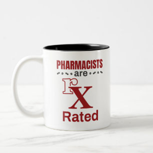 薬剤師おもしろい薬剤師はRXの格付けを受ける ツートーンマグカップ