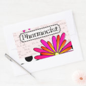薬剤師お洒落花 長方形シール (封筒)