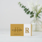 薬剤師か規定の薬学のイエロー・ゴールド 名刺 (スタンド正面)