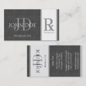 薬剤師か規定の薬学のダークグレーの石板 名刺 (正面/裏面)