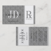 薬剤師か規定の薬学のブルーグレーの大理石 名刺 (正面/裏面)