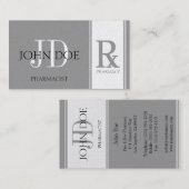 薬剤師か規定の薬学の暗闇プラチナ 名刺 (正面/裏面)