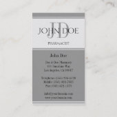 薬剤師か規定の薬学の暗闇プラチナ 名刺 (裏面)