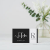 薬剤師か規定の薬学の黒または銀 名刺 (スタンド正面)