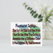 薬剤師ことわざ「君はあなたは薬剤師を知っているもし」 ポストカード (スタンド正面)