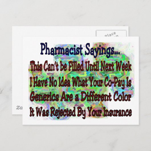 薬剤師ことわざ「君はあなたは薬剤師を知っているもし」 ポストカード (正面/裏面)