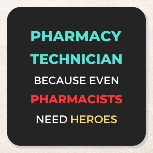 薬剤師でさえも薬剤師 スクエアペーパーコースター (正面)