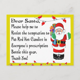薬剤師のおもしろいなクリスマスのテーマのギフト シーズンポストカード