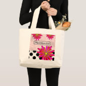 薬剤師のお洒落な花 ラージトートバッグ (正面(商品))