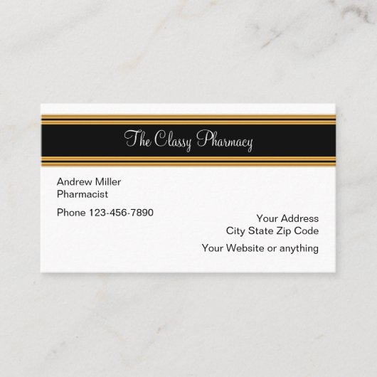 薬剤師のための上品な小売りの薬学 名刺 (正面)