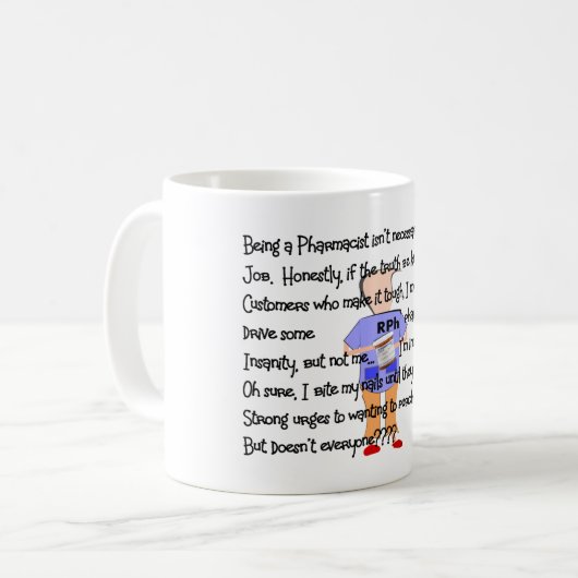 薬剤師のギフトの"精神異常の縁"のストーリーアート コーヒーマグカップ (正面左)