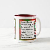 薬剤師のクリスマスのテーマのギフト ツートーンマグカップ (正面右)