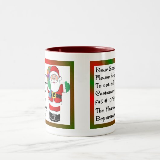 薬剤師のクリスマスのテーマのギフト ツートーンマグカップ (中央)