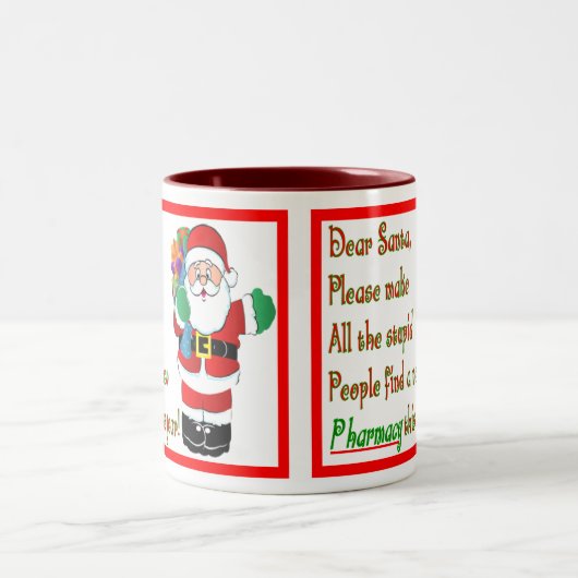 薬剤師のクリスマスカード及びギフト ツートーンマグカップ (中央)