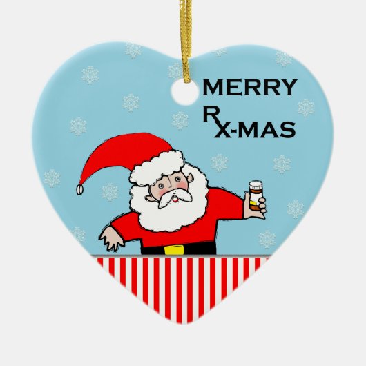 薬剤師のクリスマス セラミックオーナメント (正面)