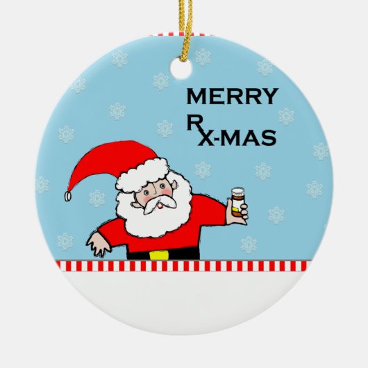 薬剤師のクリスマス セラミックオーナメント (正面)