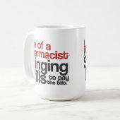 薬剤師のコーヒー・マグの生命(赤い) コーヒーマグカップ (正面左)