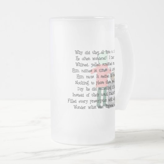 薬剤師のストーリーアートのギフト"キャンデーハートRx " フロストグラスビールジョッキ (正面右)