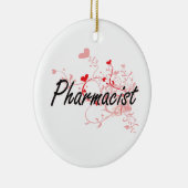 薬剤師のハートとの芸術的な仕事デザイン セラミックオーナメント (右)