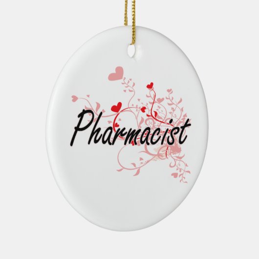 薬剤師のハートとの芸術的な仕事デザイン セラミックオーナメント (右)